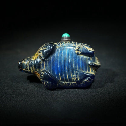 chinese beijing carved glass snuff bottle antique carving dragon statue Loong