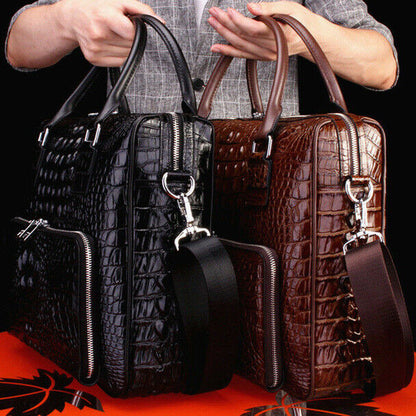 ?Real 100% Crocodile Alligator Skin Leather Men Business Briefcase Handbag Bags