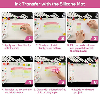 Water Media Mats Silicone Non-Stick Craft Painting Ink Blending Pads 43.8x27.3cm
