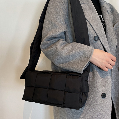 Winter Woven Cotton Women Crossbody Bag Down Shoulder Bags Women Space Handbags