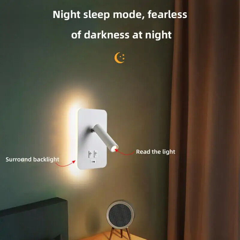 Wall Lamp USB Minimalist Hotel Interior LED Reading Lights Corridor Bedroom 220V