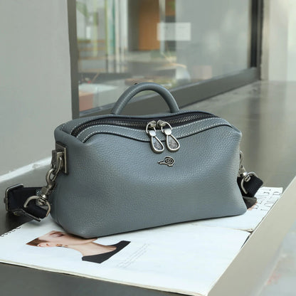 Small Square Bag for Ladies Soft Genuine Leather Cute Women‘s Crossbody Handbag