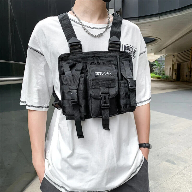 Men Chest Bags Unisex Tactical Vest Backpacks Sport Travel Chest Pack