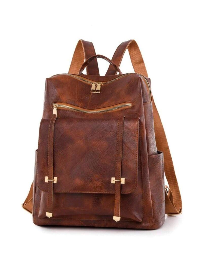 Women Leather Backpack Shoulder Satchel Vintage School Travel Pu Leather Bag