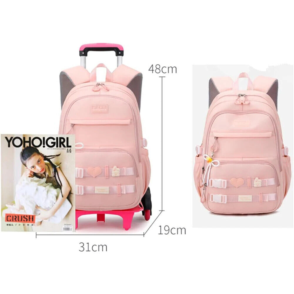 Girls Roller Backpack Boys Trolley School Bag Children's Backpack Wheels