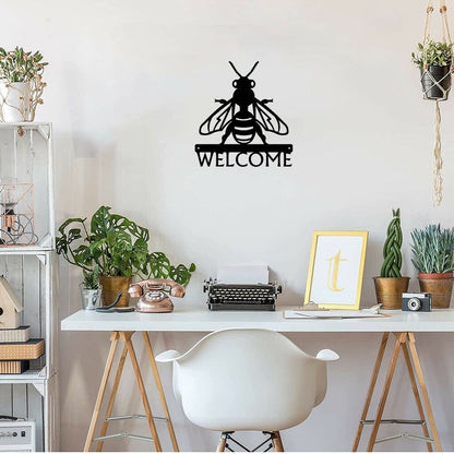 Honey Bee Welcome Sign Pretty Artwork Wall Stickers Beautiful Shape decoration