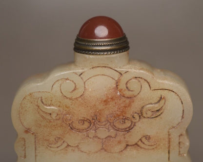 Collectibles Vintage Chinese Hetian Jade Snuff Bottles Carved Beast Statue Rare