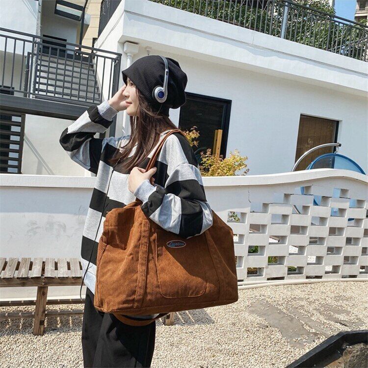 Winter Teenager Textile Bag Fabric School Book Laptop Pouch Side Bag