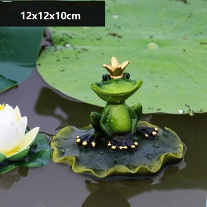 Frogs Statue Resin Floating Sculpture Desk Ornament Tank Garden Pond Decorations