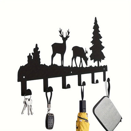 Metal Elk Key Hooks, Wall Hooks, Household Multi-Purpose Clothes Bag Key Hooks
