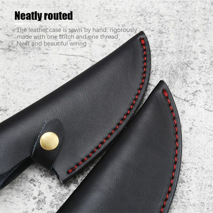 Knife Sheath Leather Case Fixed Blade Serbian Boning Knives Holder Bag 5.5/6Inch