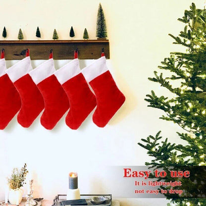 10PCS Red Christmas Stockings Christmas Holder Socks Home Gift Bags Holiday