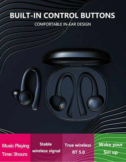 Bluetooth 5.0 Headset TWS Wireless Earbuds Earphones Stereo Headphones Ear Hook