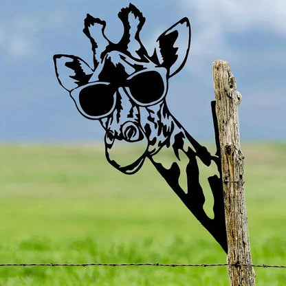 Black Steel Silhouette Laser Cutout Animal Shape Decor for Farmhouse Garden Lawn