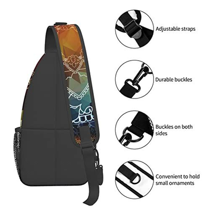 ASYG Mandala Flower Sling Bag Crossbody One Size, Flower-e003