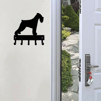 Miniature Schnauzer - Key Rack Wall Mounted Hook Up Key Hanger Artwork Shape