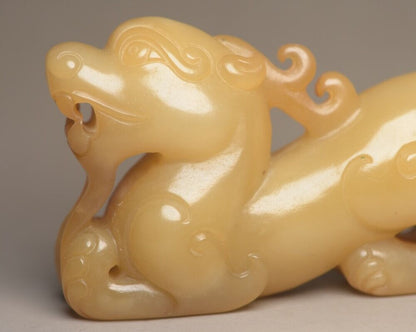 Collections Chinese Antique Hetian Jade Carved Beast Statue Nice Unique Figurine