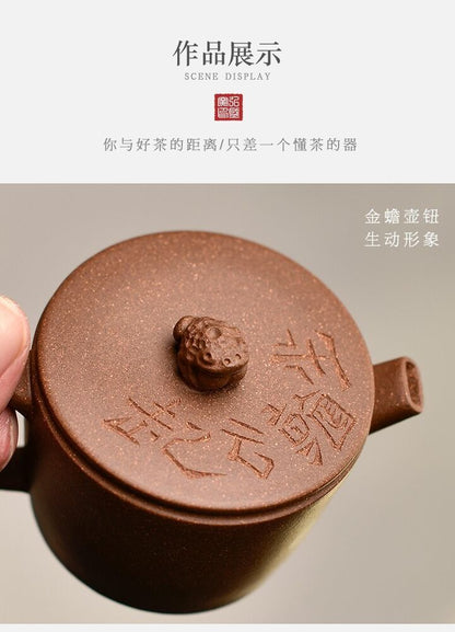 110cc chinese Yixing Handmade Zisha teapot JiangPoNi ZuoGuan Gongfu hu Tea Pot