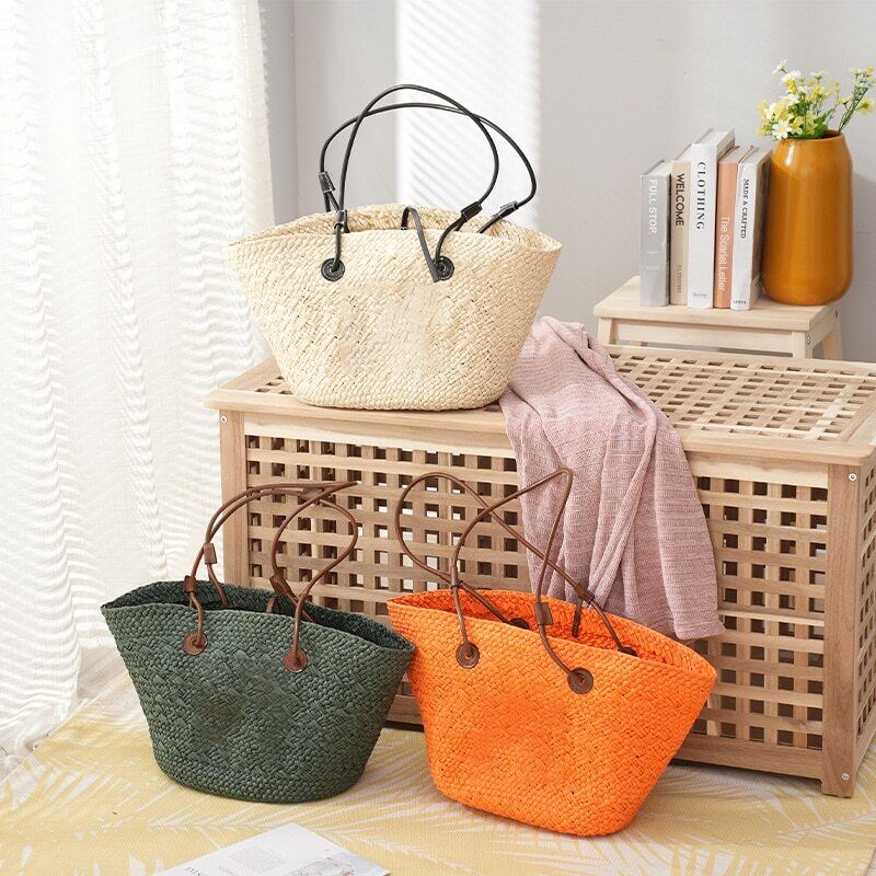 Summer Straw Woven Women Bag Shoulder Bag Woven Tote Bag Beach Bag