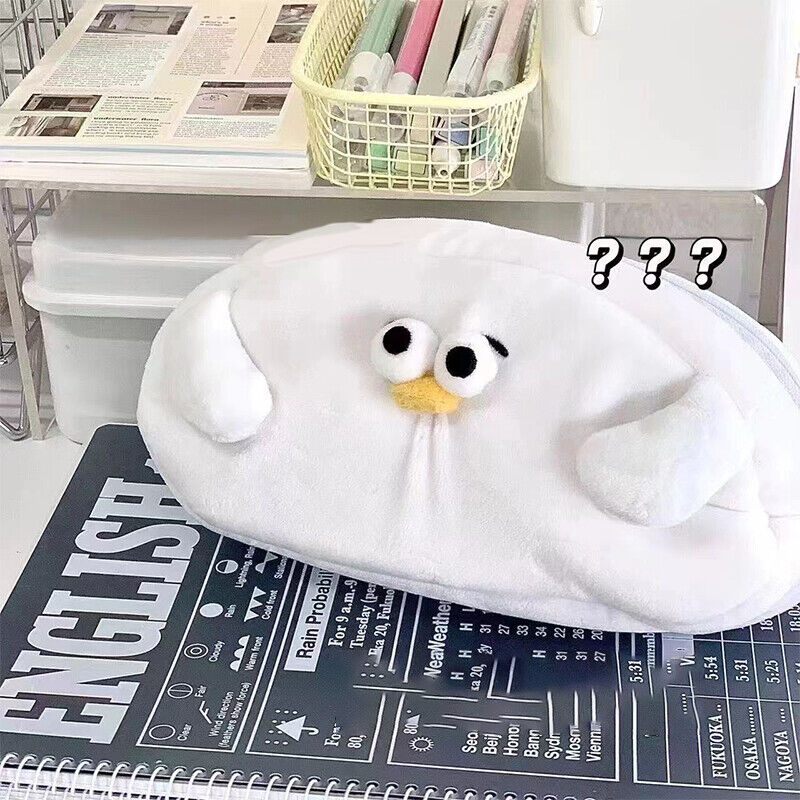 Kawaii Cartoon Animal Pencil Case Large Capacity Cute Plush Bag School Supplies
