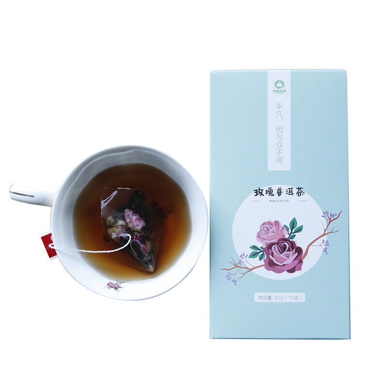 Chinese Pu-Erh Black Tea Triangle Tea Bags 45g / 15 Bags Package Rose Pu'er Tea