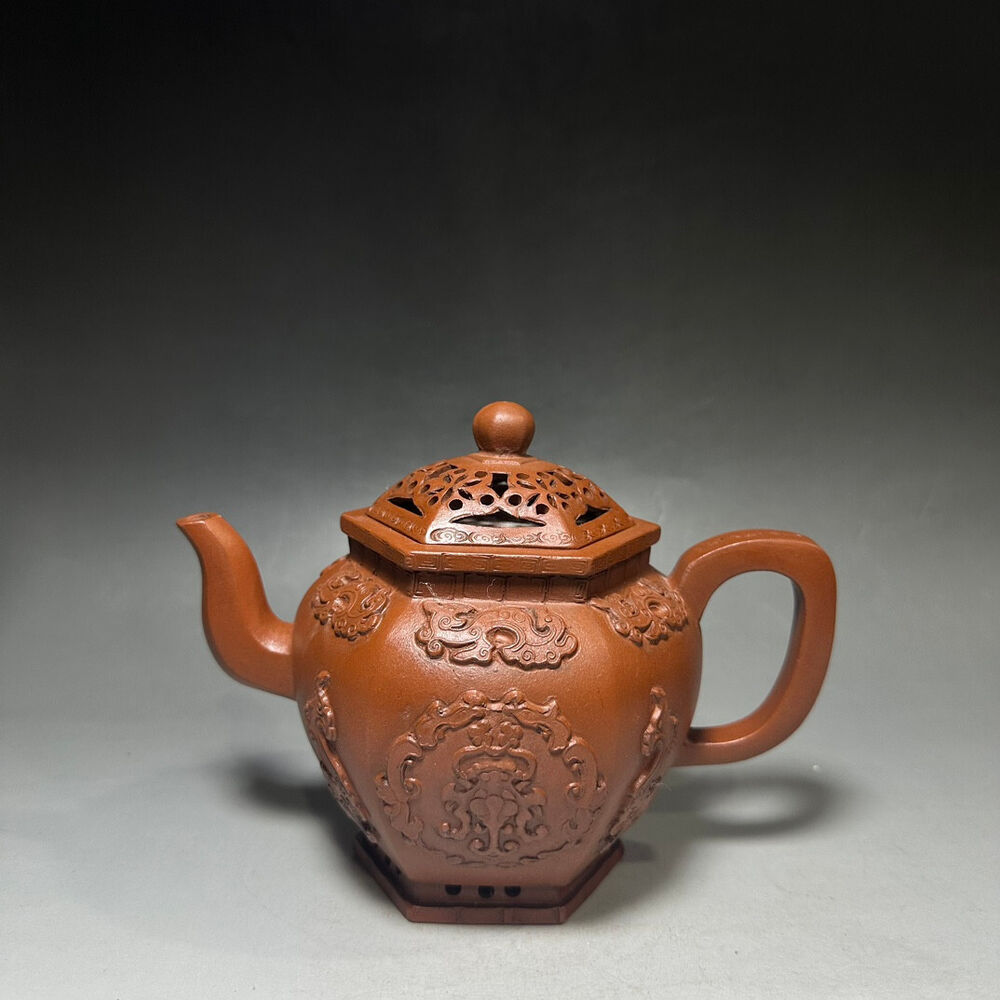 Chinese Yixing Zisha Clay Handmade Exquisite Teapot （六方宫灯 底款：陈鸣远）