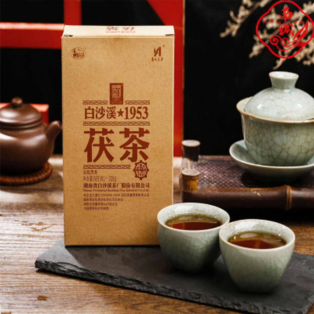 338g Hunan Anhua Black Tea Anhua Baishaxi 1953 Fucha Golden Flower Dark Tea