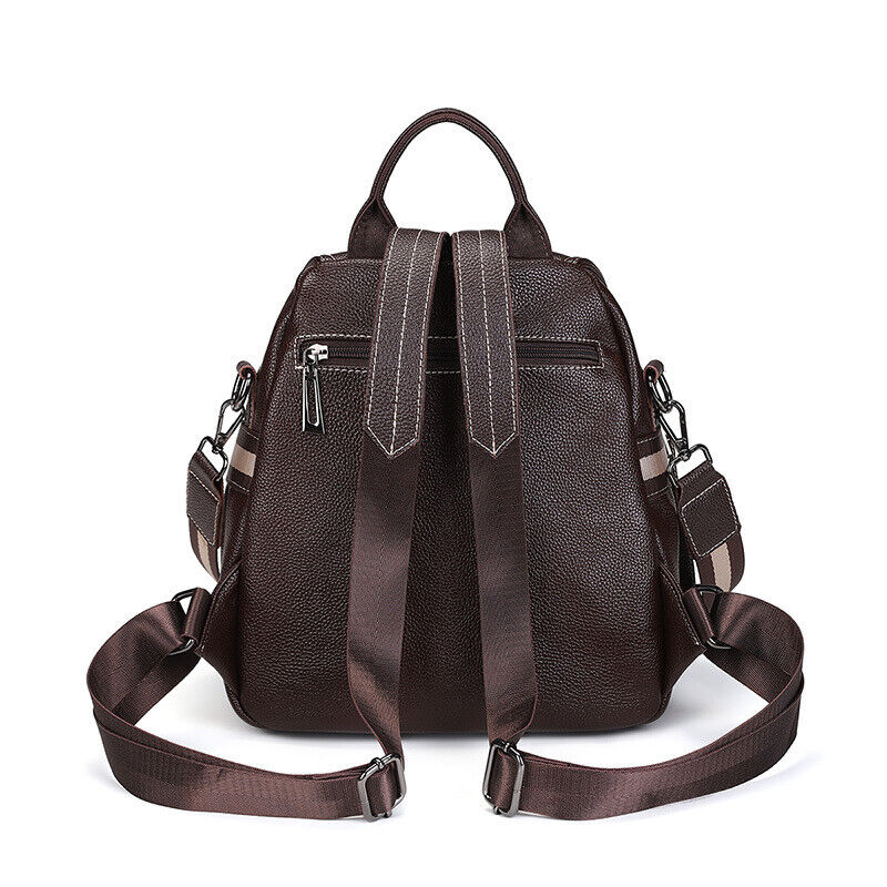 Ladies Leather Backpack Purse Anti-Theft Rucksack Travel Bag Satchel