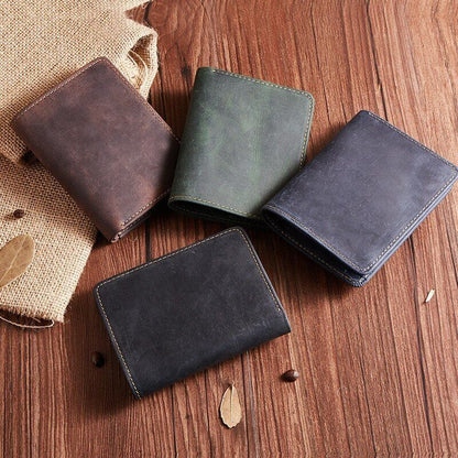 Leather Card Clamps Men's Wallet Card&ID Holder Bag Purse Cash Clip Billfold Bag