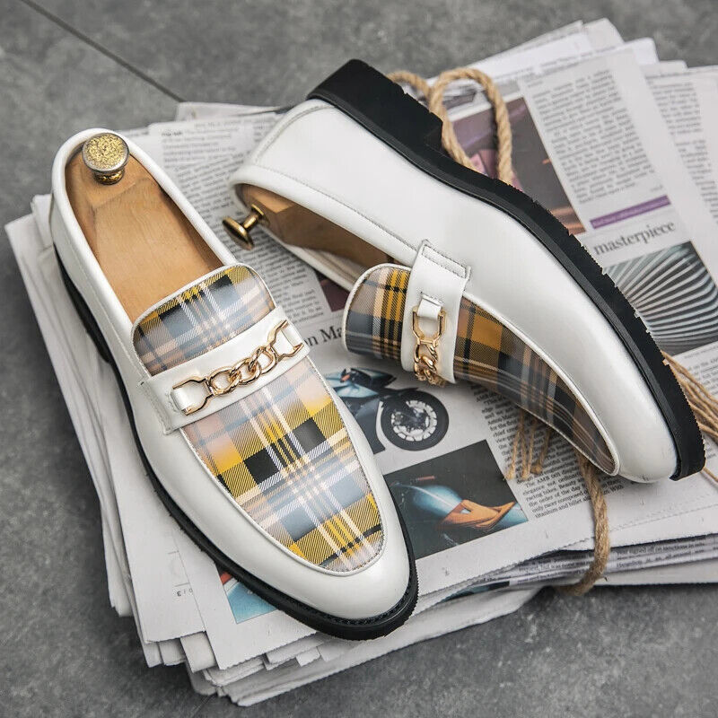 Italian Shoe Men Loafers Men Shoes Slip-on British Style Striped Soft Shoes