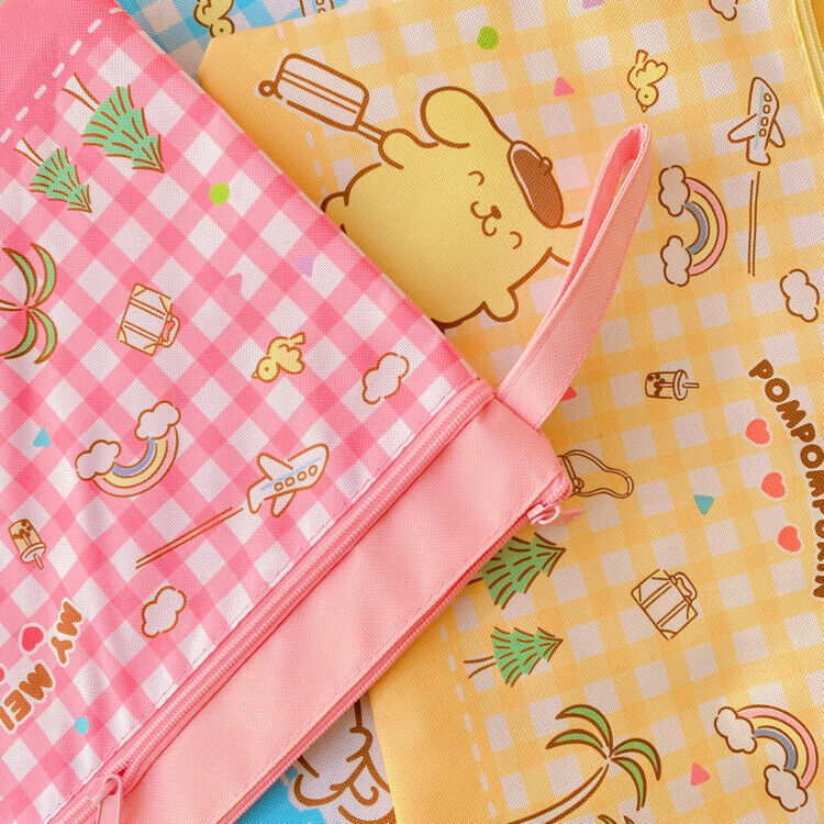 Cute Cartoon File Bag, Canvas A4 Double-Layer Tutoring Bag, Information Bag