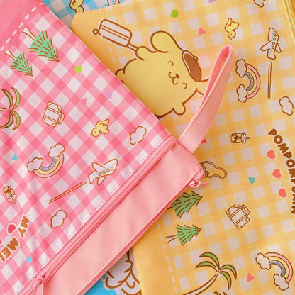 Cute Cartoon File Bag, Canvas A4 Double-Layer Tutoring Bag, Information Bag