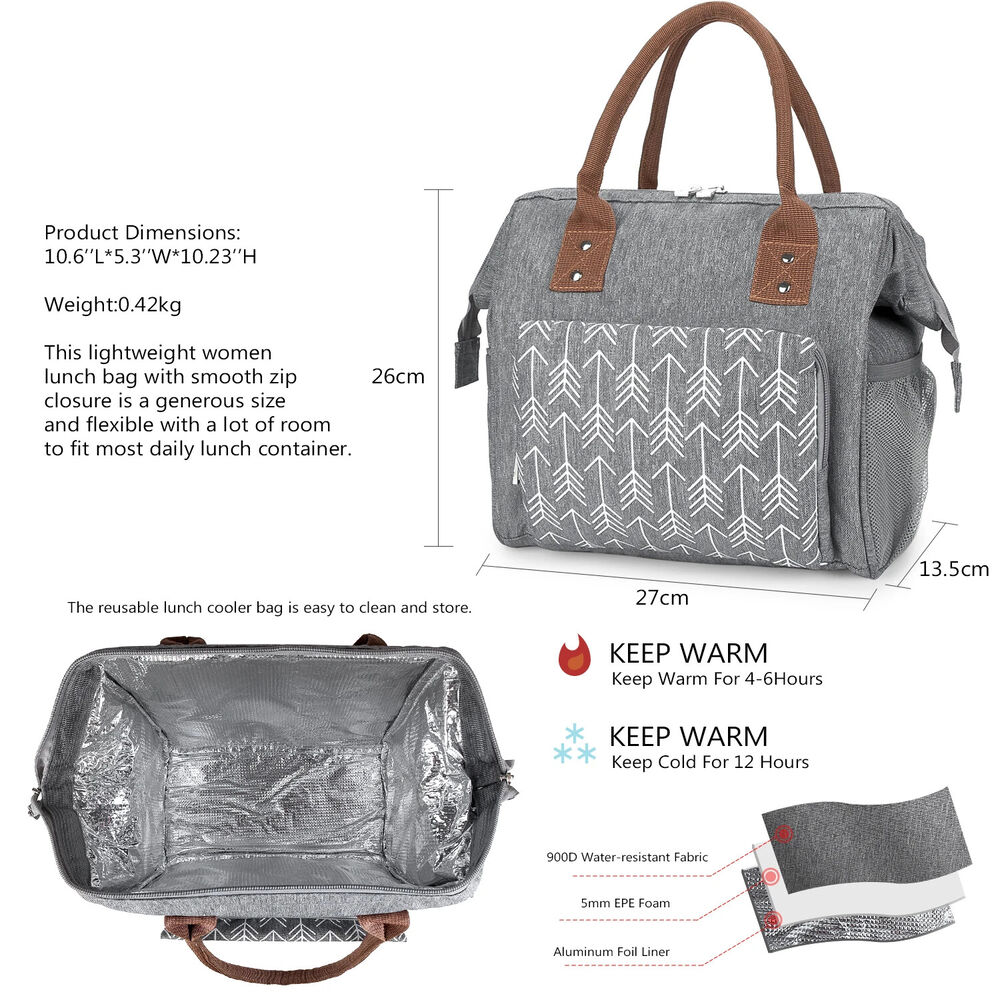 Lunch Bag Women Insulated Breastpump Bag Lunch Box Adult Lunch Tote Bag School