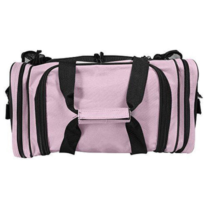 DALIX 17" Duffle Travel Bag with Front Mesh Pockets in Pink Medium,