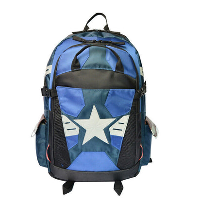Marvel Comic Captain America The Avengers Backpack Blue Schoolbag Cosplay