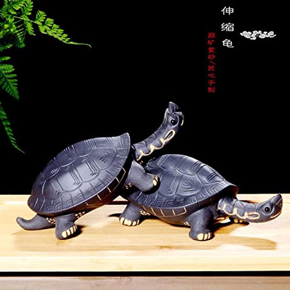 Yixing Tea Pet Chinese Zisha Longevity Turtle Nesting Doll Handmade Fengshui