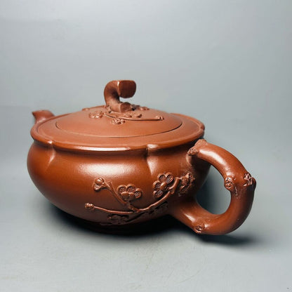 Vintage China Yixing Purple Clay Teapot Zisha Ceremony Fine Plum Blossom Teaware