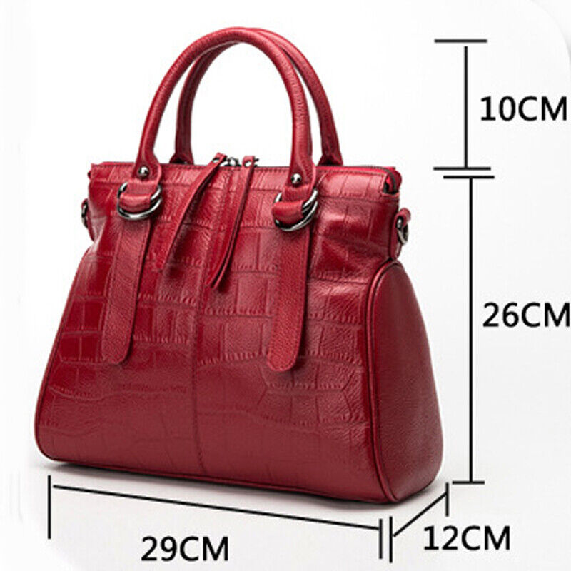100% Genuine Leather Women's Crocodile Handbags Evening Party Bag Satchel Tote