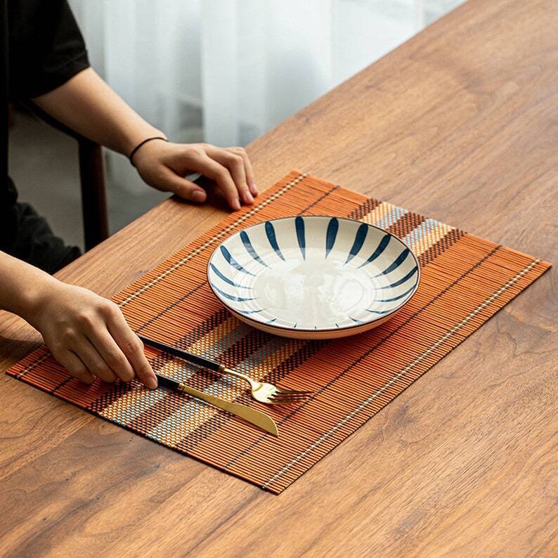 Bamboo Tea Table Placemat|Bamboo Tablecloth|Table Runner|Tea Accessories