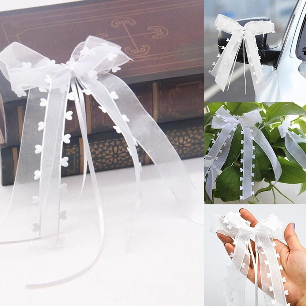 Party Decoration 30Pcs Polyester DIY Birthday Pull Gift Wrapping Car Bow 12x25cm