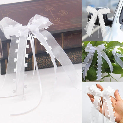 Party Decoration 30Pcs Polyester DIY Birthday Pull Gift Wrapping Car Bow 12x25cm