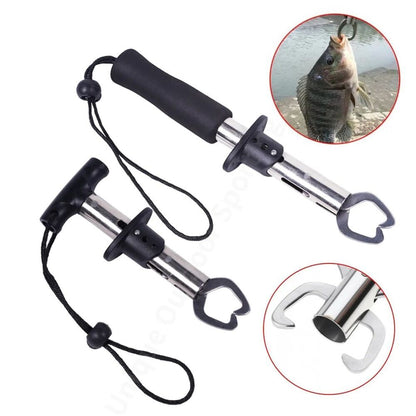 18cm Portable Fishing Gripper Stainless Steel Fish Lip Grip Handle Carp Fishing