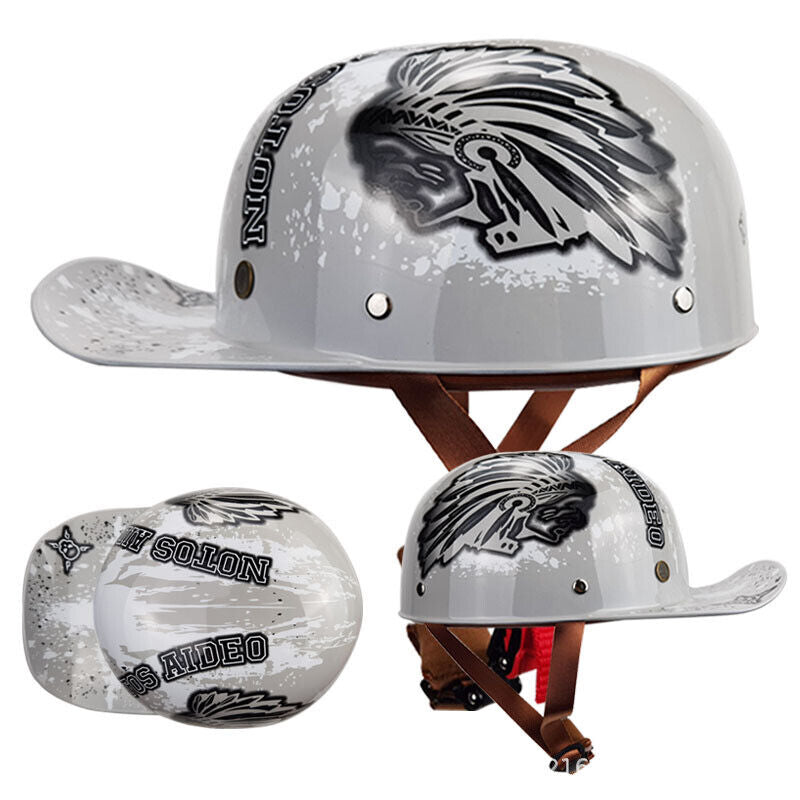Retro Motorcycle Helmet Motorcycle Half Helmet Baseball Cap for Men Women Gift