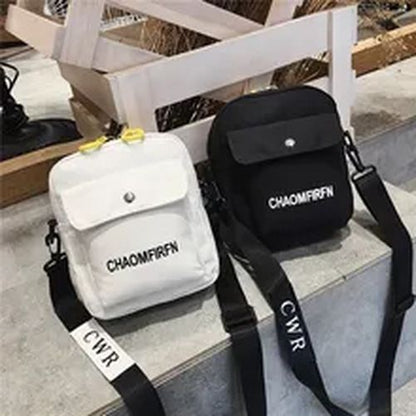 Shoulder Bag Pure Color Tote Outdoor Bag Canvas Handbag Zipper Messenger Bags