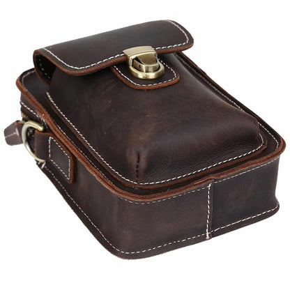 Men's New Rustic Leather Waist Bag Fanny Pack Belt Bag Pouch Small Shoulder Bag