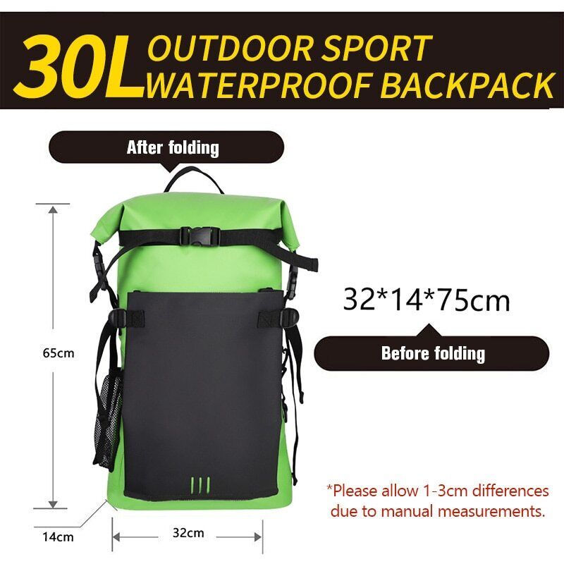 30L Dry Bag Backpack Pack Sack Swimming Rafting Kayaking Floating Sailing