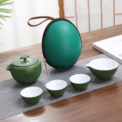 Creative Tea Cup Teapot Set Ceramic Portable Travel Tea Set Tea Ceremony Decor