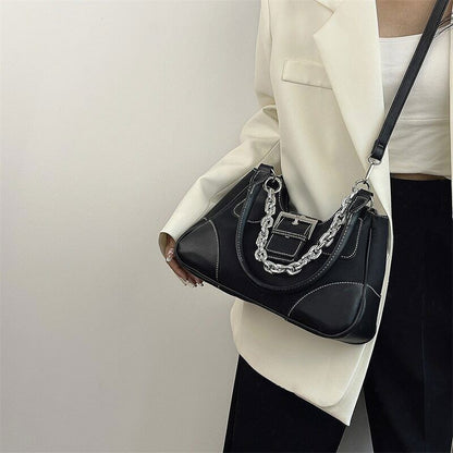 Cool Girls Canvas Bag Leather Women's Chain Shoulder Crossbody Bags Handbags
