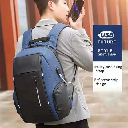 Backpack Men USB Charging Oxford Male Business Bag Computer Notebook Backpacks