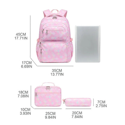 3pcs School Backpack Set School Bookbag Girls Schoolbag Travel Backpacks